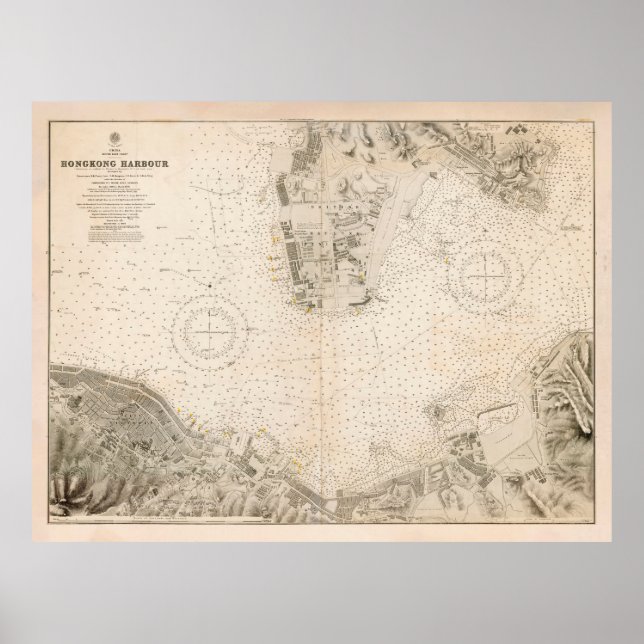 Old Hong Kong Harbour Map (1912)  Poster (Front)