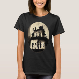 Old Horror House Haunted House Ghost Full Moon Hal T-Shirt