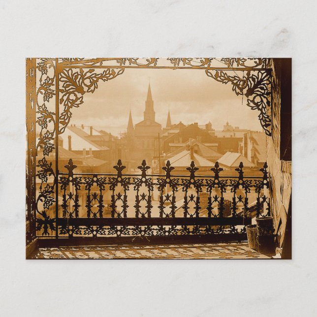 Old House Balcony  New Orleans Postcard (Front)