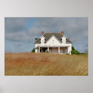 old house home historic prairie rundown field poster