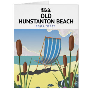 Old Hunstanton beach travel poster