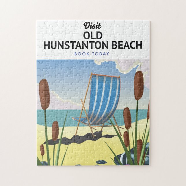 Old Hunstanton beach travel poster Jigsaw Puzzle (Vertical)