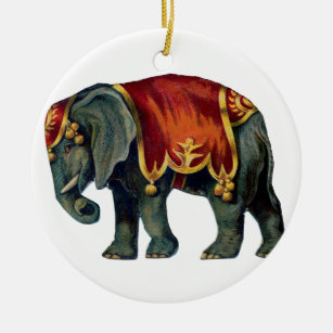 Old iIustração of circus elephant Ceramic Ornament