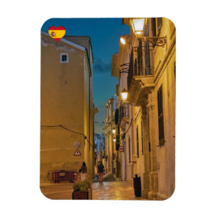 Old illuminated narrow street in Mahon - Menorca Magnet