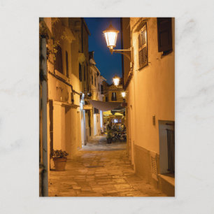 Old illuminated narrow street in Mahon - Menorca Postcard