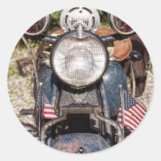 old Indian Police Motorcycle Classic Round Sticker