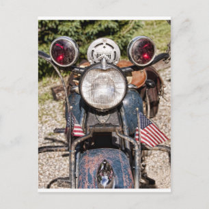 old Indian Police Motorcycle Postcard