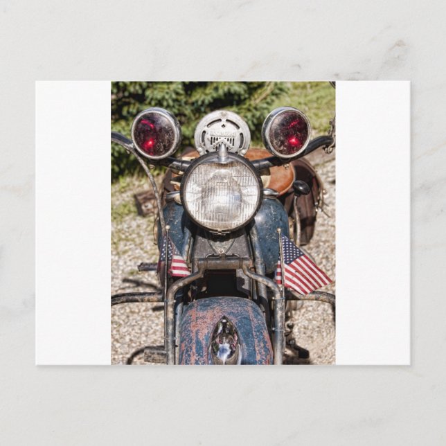 old Indian Police Motorcycle Postcard (Front)