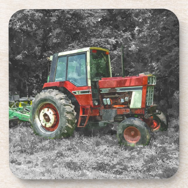 Old International Tractor Painterly Coaster (Front)