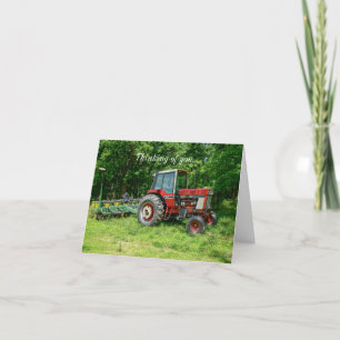 Old International Tractor Thinking Of You Card