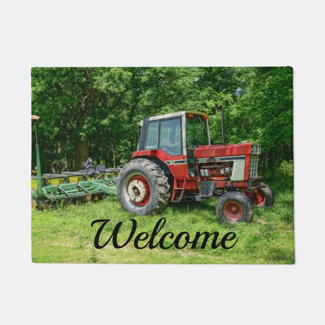 Old International Tractor Welcome Doormat (Front)
