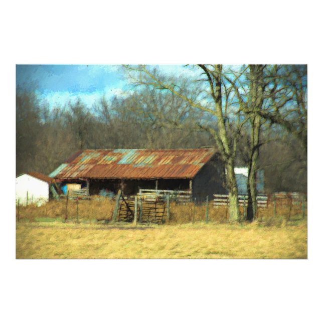 Old Iowa Farm Shed Photo Print (Front)