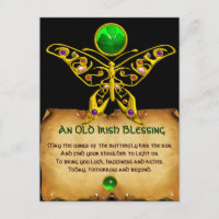 Old Irish Blessing For Luck Parchment /Butterfly