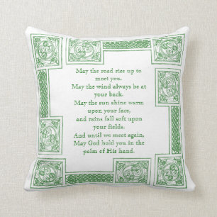 Old Irish Blessing in Celtic Knots Cushion