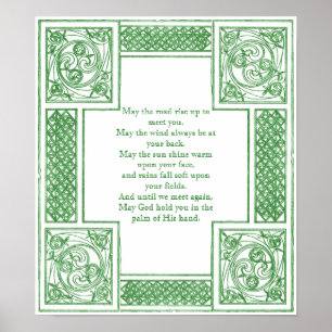 Old Irish Blessing in Celtic Knots Poster