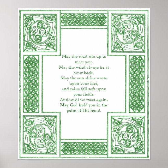 Old Irish Blessing in Celtic Knots Poster (Front)