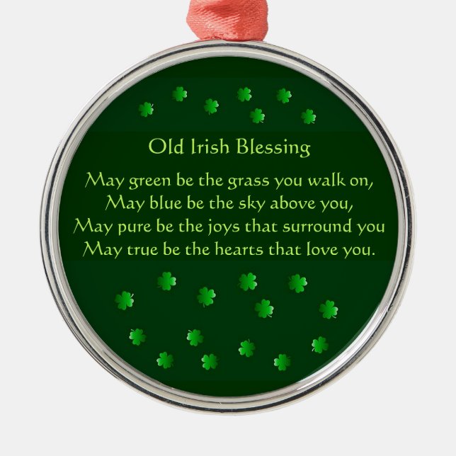 Old Irish Blessing Metal Tree Decoration (Front)