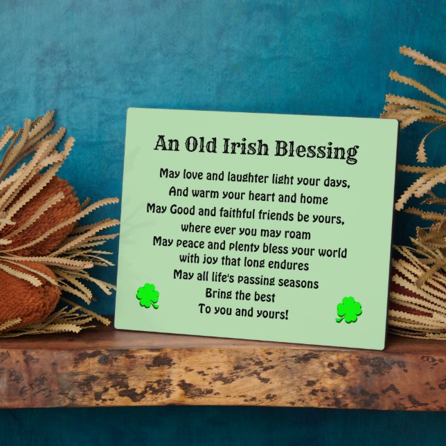 OLD IRISH BLESSING   PLAQUE (Side)