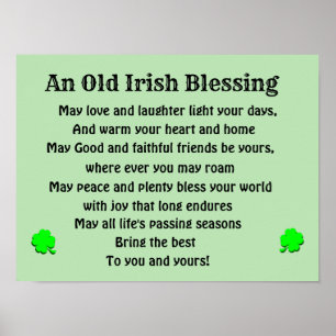 OLD IRISH BLESSING POSTER