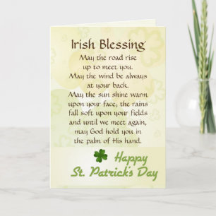 Old Irish Blessing St. Patrick's Day Custom Card