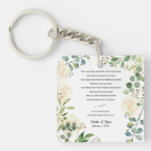 Old Irish Blessing & Wedding Greenery Key Ring