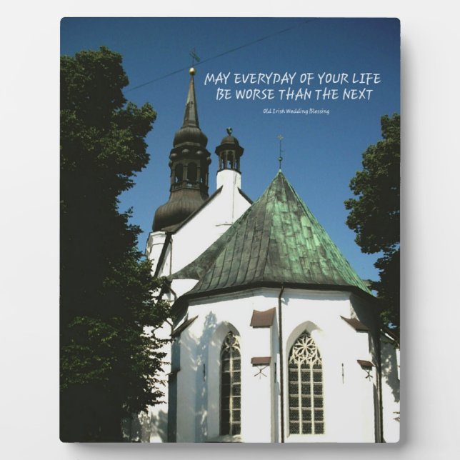 Old Irish Wedding Blessing On Historical Church. Plaque (Front)