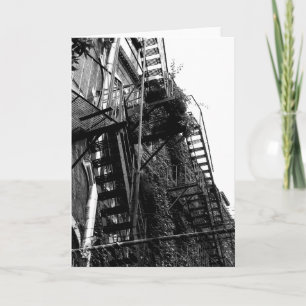 Old Iron Apartment Building Staircase Note Card