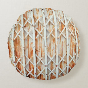 Old iron door panels are rusted. abstract,antique, round cushion