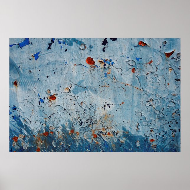Old iron surface with a blue stain, corrode it.    poster (Front)
