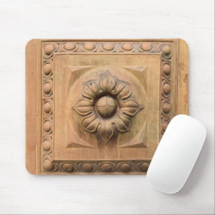Old Italian terracotta floral plaque, rosette tile Mouse Pad