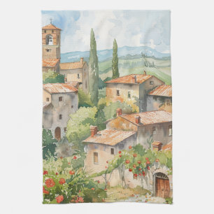 Old Italian Village Tea Towel