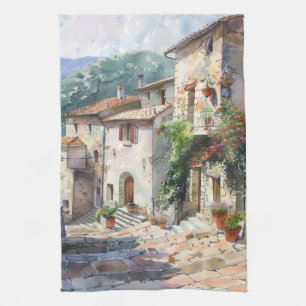 Old Italian Village Tea Towel