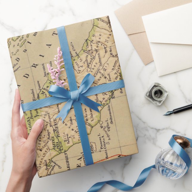 Old Italy Physical Map (1881)  Wrapping Paper (Gifting)