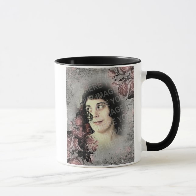 Old Key and Roses Custom Photo Mug (Right)