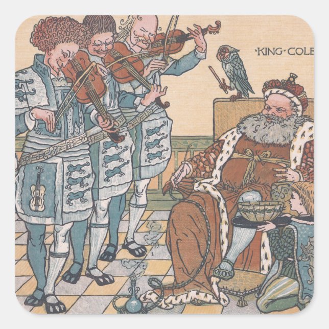 Old King Cole Nursery Rhyme Square Sticker (Front)