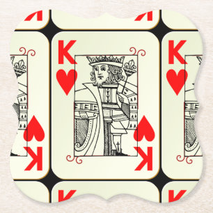 Old King of Hearts Paper Coaster