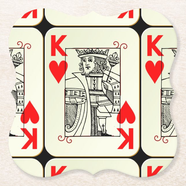 Old King of Hearts Paper Coaster (Front)
