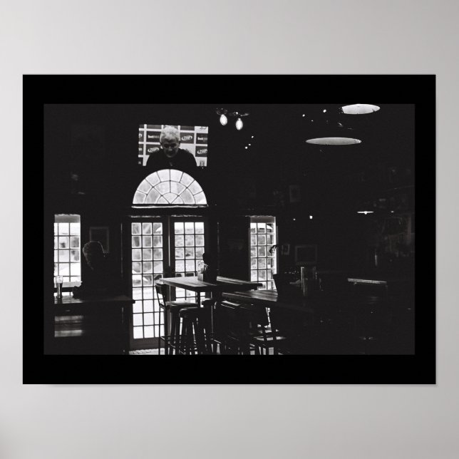 Old Kodak Film BNW Noir Windows Bar Bear A3 Poster (Front)