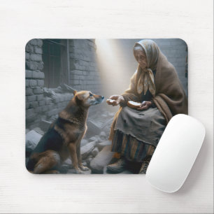 Old Lady and Dog Survivors Mouse Pad