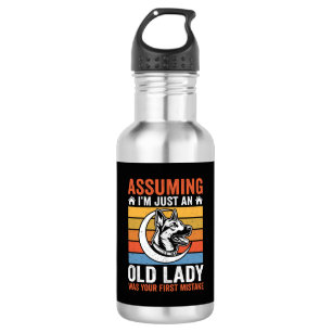 Old Lady Dog Warning Retro 532 Ml Water Bottle