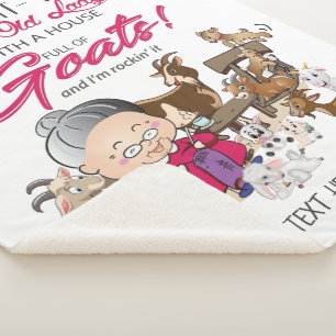 Old Lady House Full of Goats Sherpa Blanket