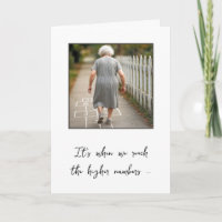 Old Lady Playing Hopscotch Birthday Humour