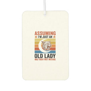 Old Lady Wildcat Vintage Funny Shirt Design_1 Car Air Freshener