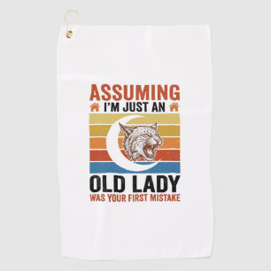 Old Lady Wildcat Vintage Funny Shirt Design_1 Golf Towel