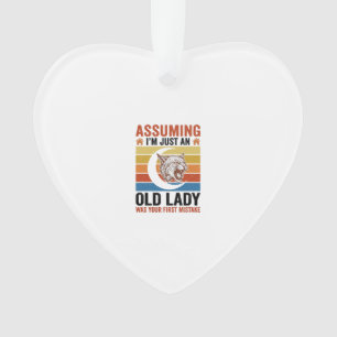 Old Lady Wildcat Vintage Funny Shirt Design_1 Ornament