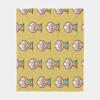 Old lady with chicken blanket