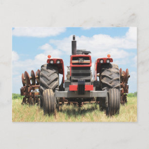 Old Large Tractor Sitting Idle On A Nice Day Postcard