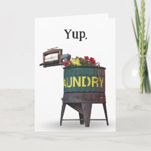 Old Laundry Tub Birthday Humor Card