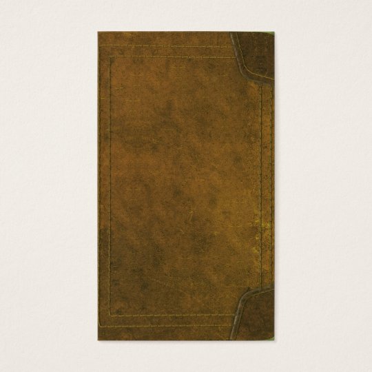 old leather book cover business card