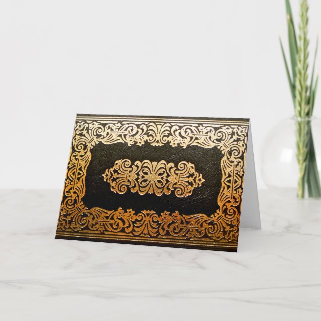 Old Leather Book Cover Card (Front)